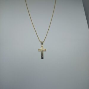 Corrente com pingente, banhada a ouro