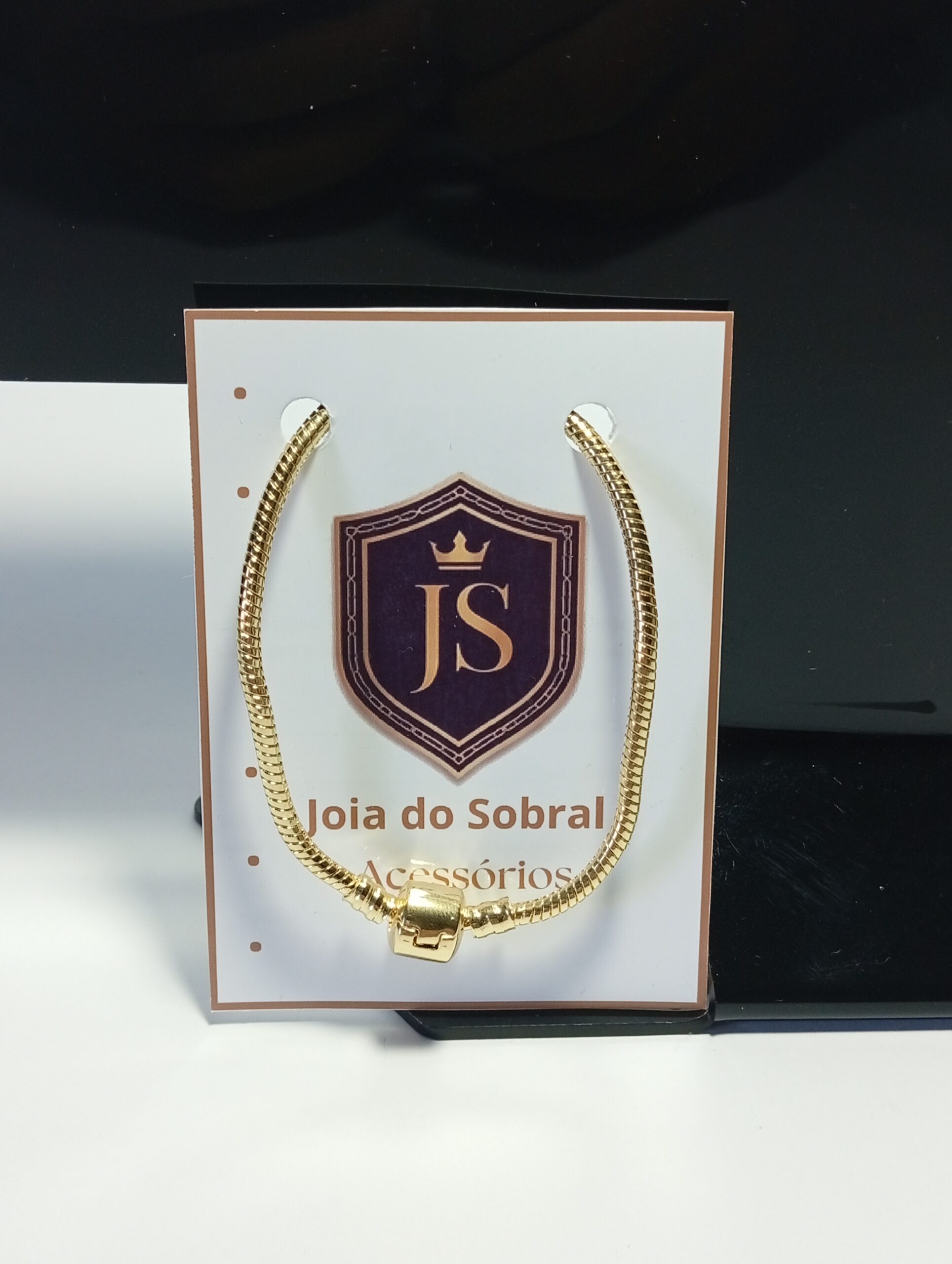 Pulseira tipo pandora, banhada a ouro 18 k