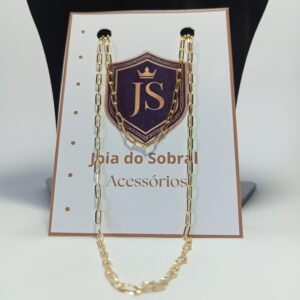 Conjunto Pulseira e Corrente Masculina, banhada a ouro 18k